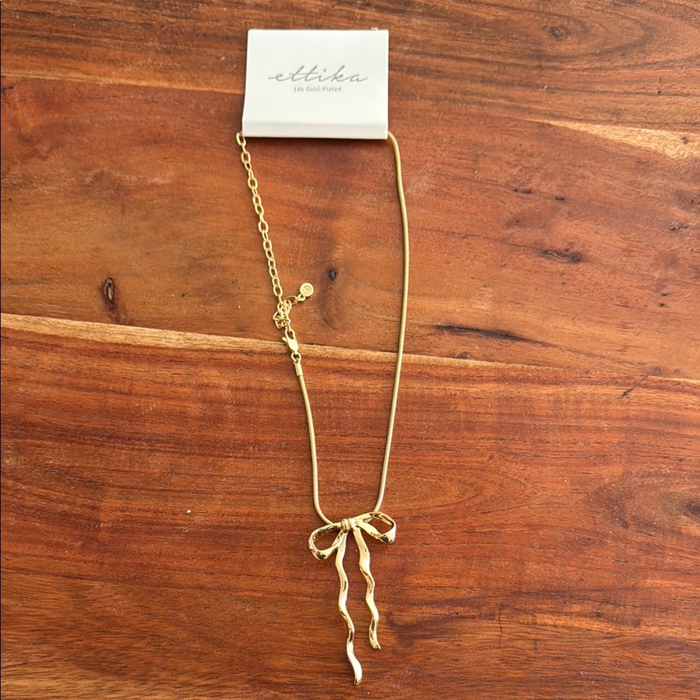 Ettika Gold Plated Bow Necklace